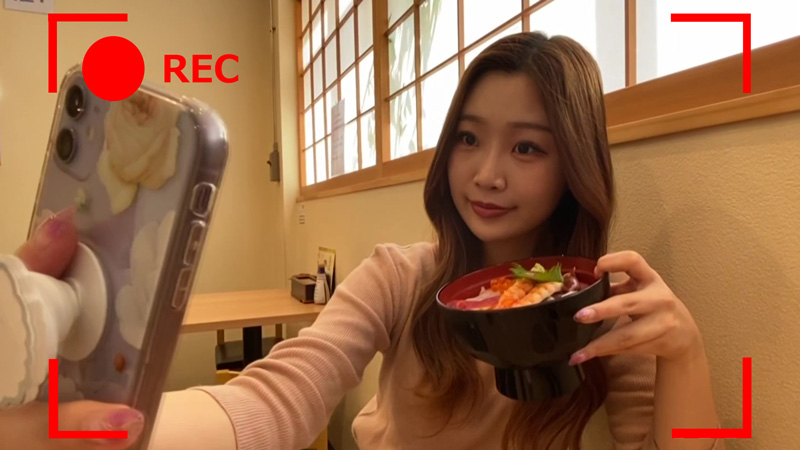 女子駅前ガイドイーグルテレビお寿司玄徳朝霞駅 メニュー名海鮮丼